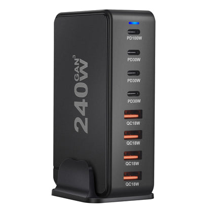 Chargeur GaN 240W 8 Ports USB-C PD – Charge Rapide pour Mobile et Appareils