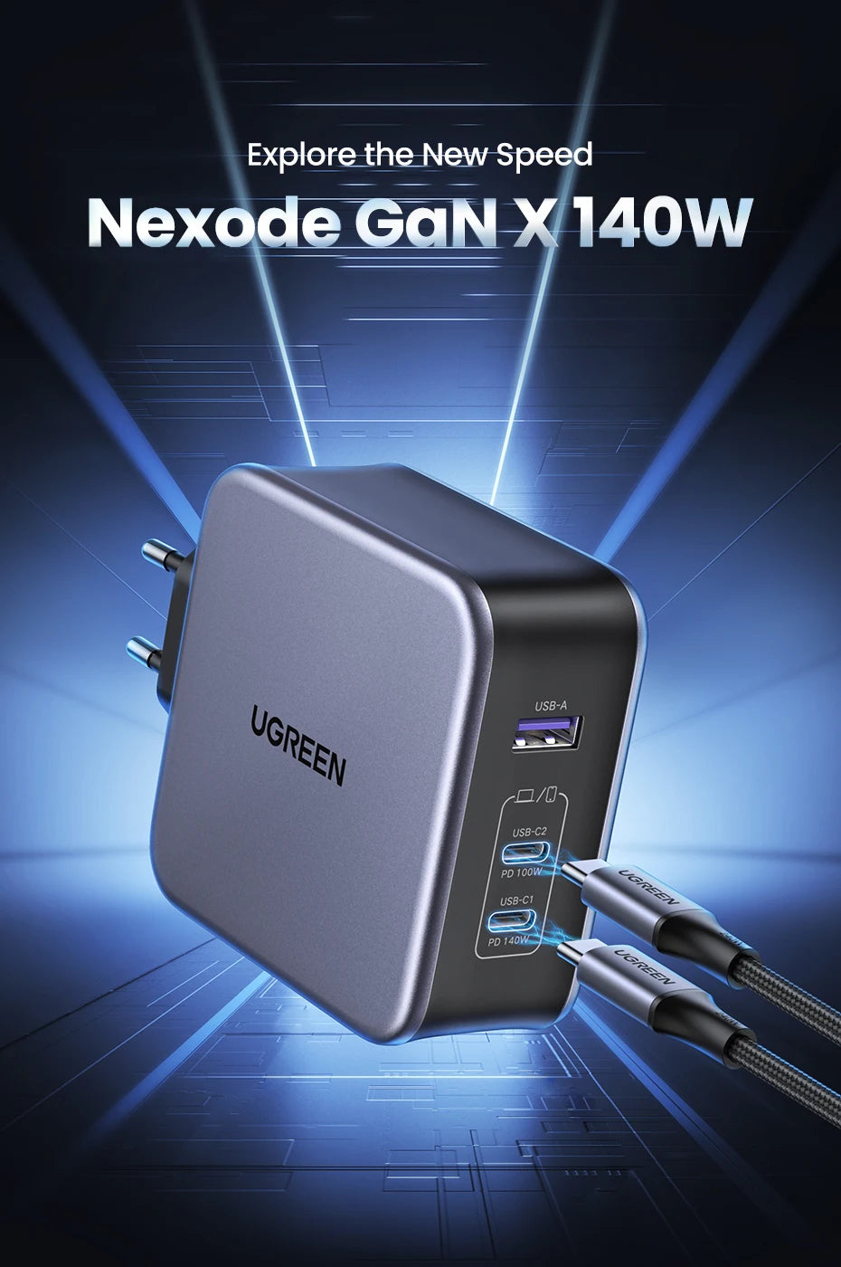 Chargeur UGREEN 140W GaN USB Type-C