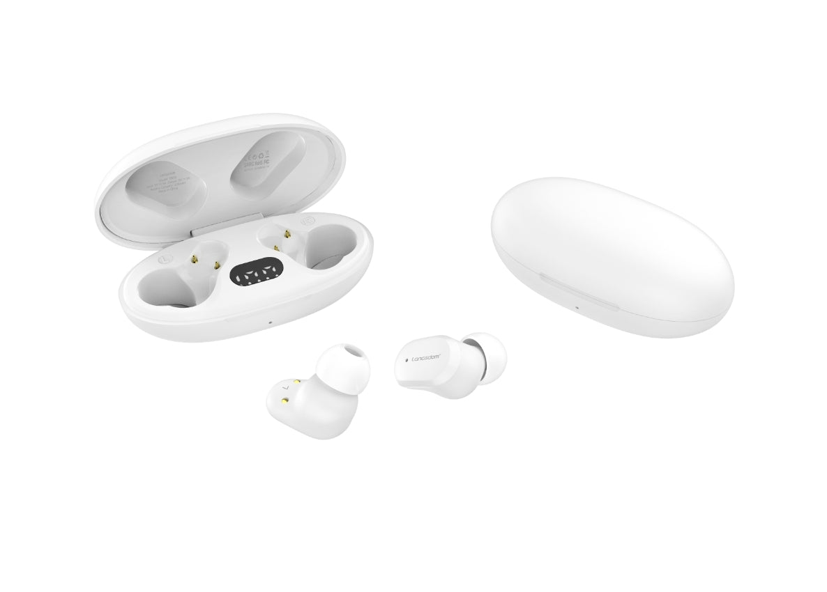 Écouteurs Sans Fil avec Affichage LED – Compacité, Confort et Performance - blanc